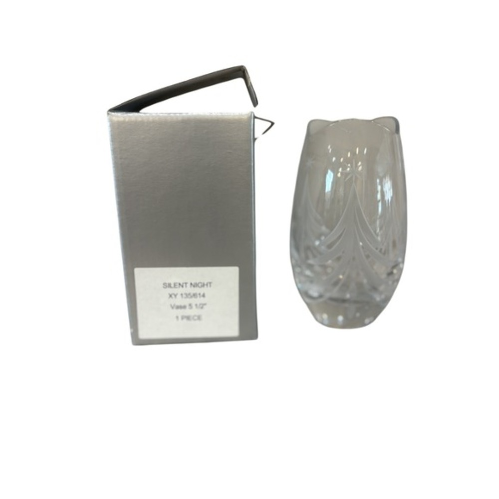 Mikasa Small Glass Vase "Silent Night" 5 1/2" NIB - Picture 3 of 5
